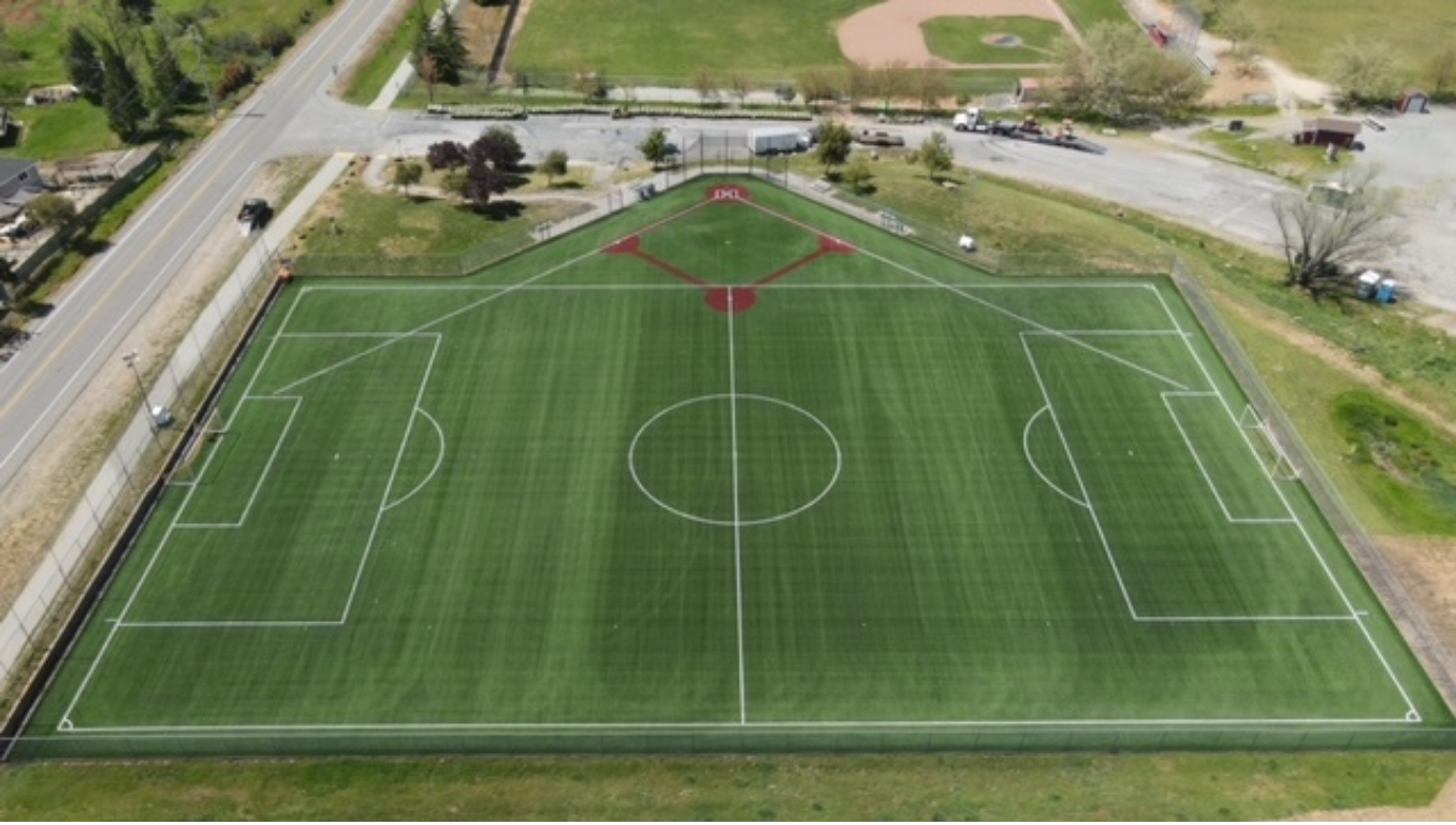 Aerial view of Gary Clarke Turf Field